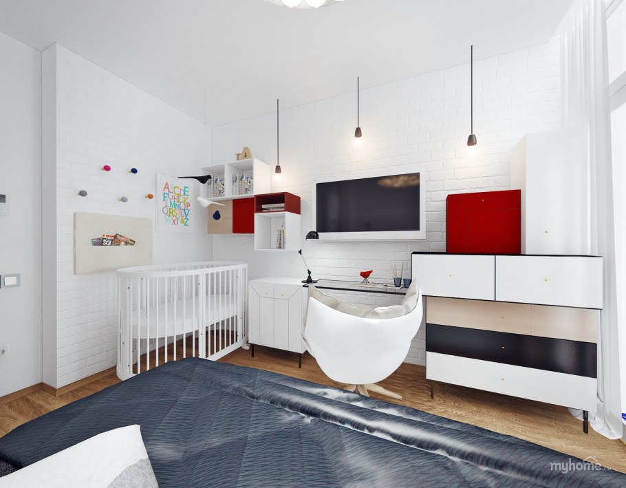 Семья в современной комнате