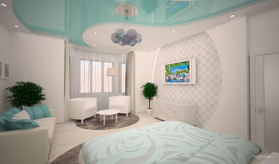 Спальня для молодой семьи в современном стиле