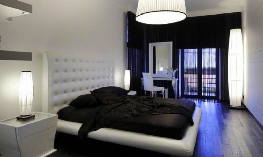 Комната в черно белом стиле