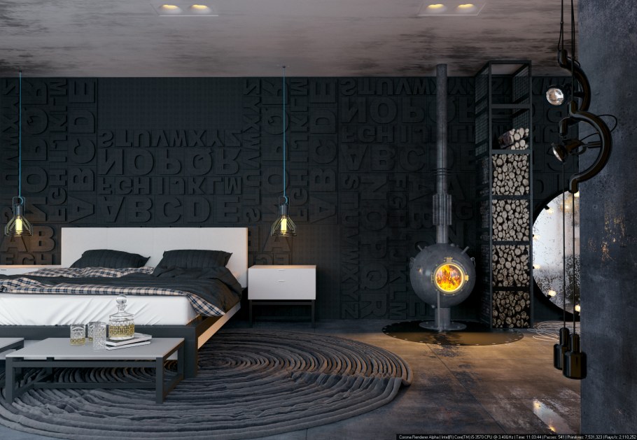 Женская спальня черная