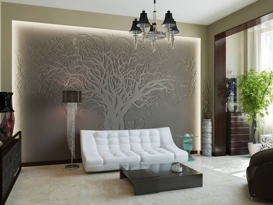 Подсветка фрески в интерьере