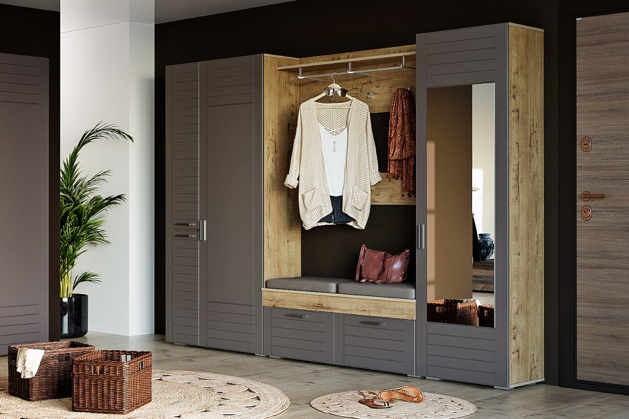 Прихожая Барселона-3 (дуб сонома/имбирь)