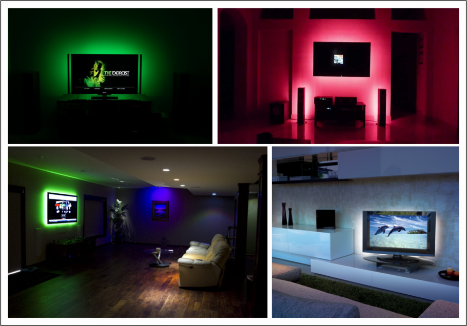 Диодная лента сзади телевизора