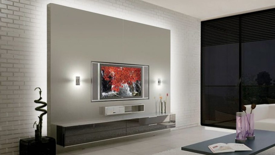 Подсветка стены с телевизором