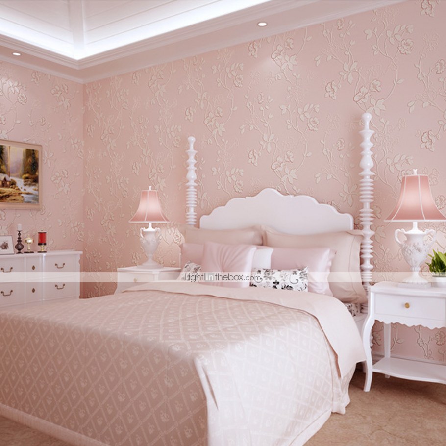 Бежево розовая спальня