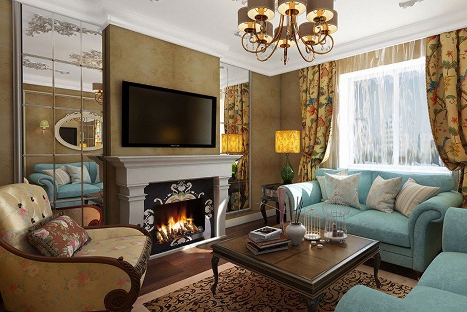 Электрокамин в интерьере хрущевки