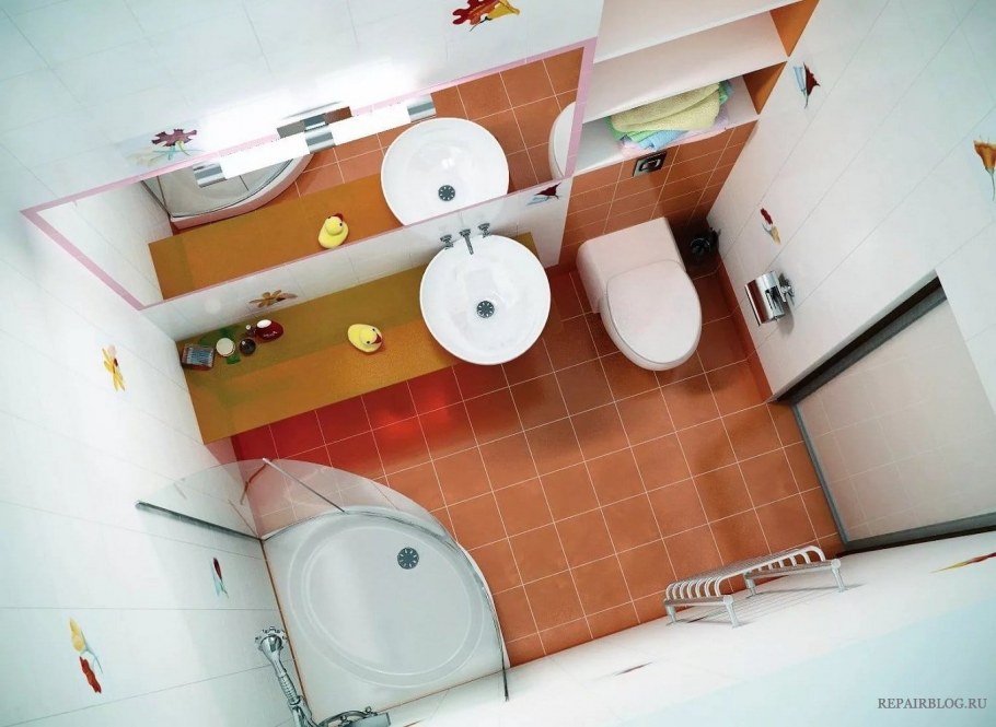 Планировка небольшой ванной комнаты