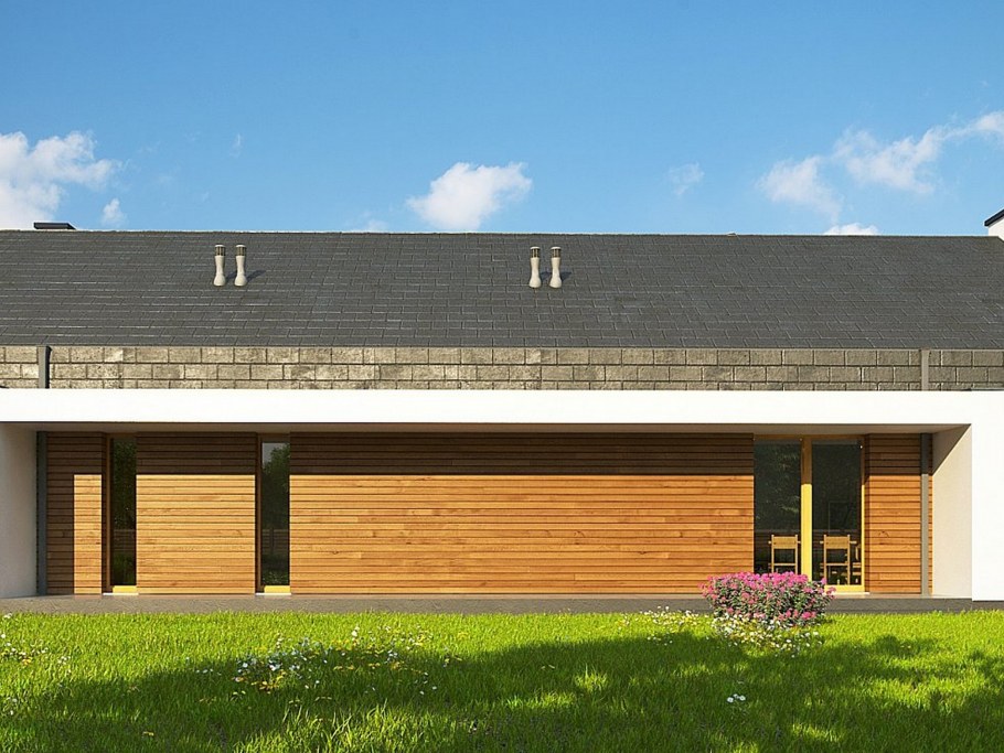 Дом с длинным гаражом