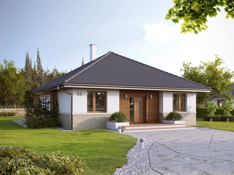 Проект z10 одноэтажный дом с террасой