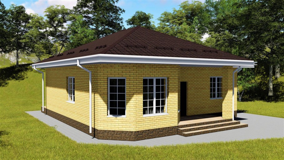 Одноэтажный дом 8×9 м.