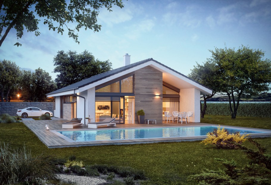 Стильный одноэтажный дом