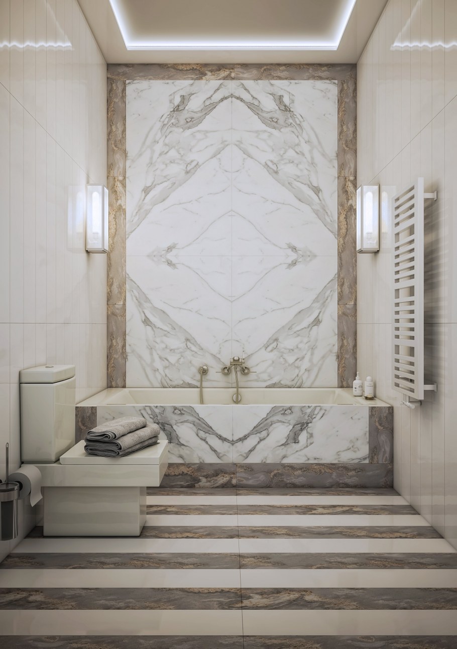 Мраморный пол в стиле арт деко