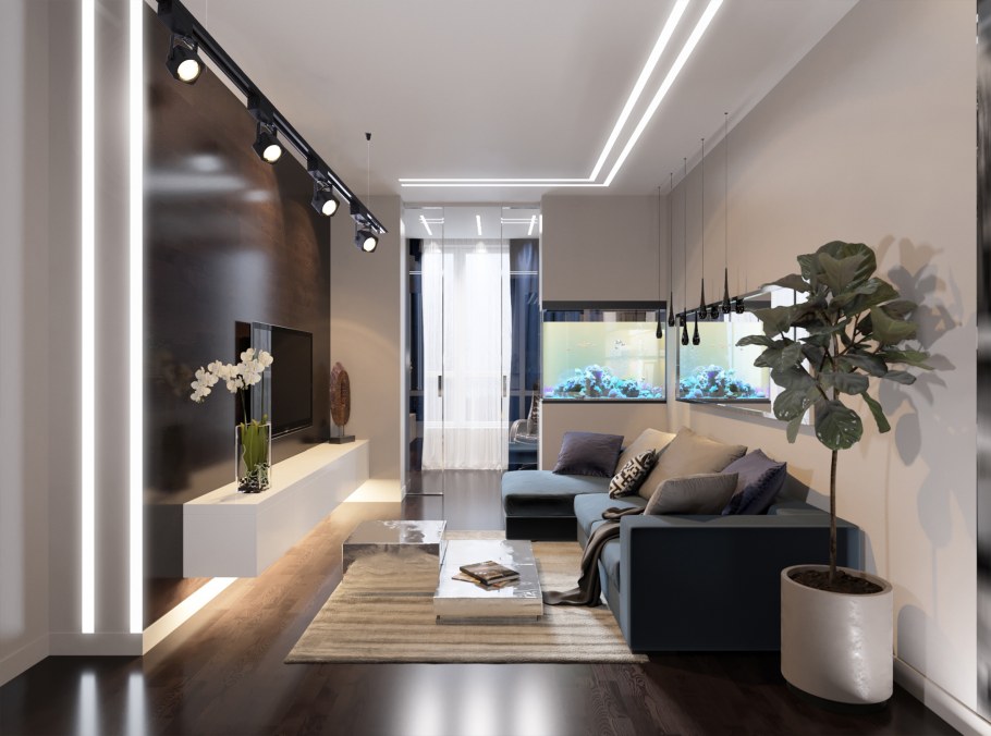 Трековые светильники в интерьере