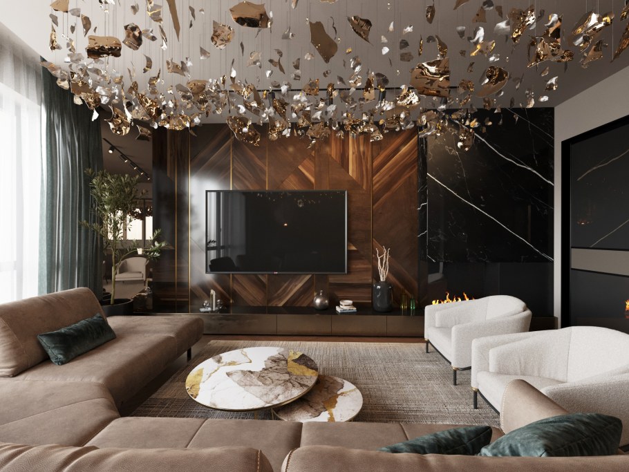 Интерьер гостиной в доме