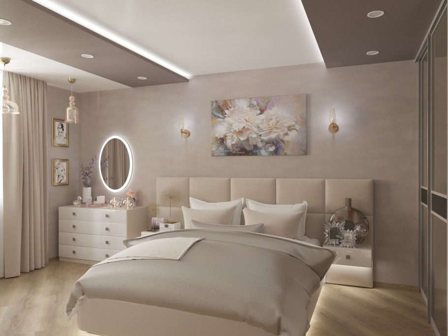 Обои в спальне в современном стиле фото