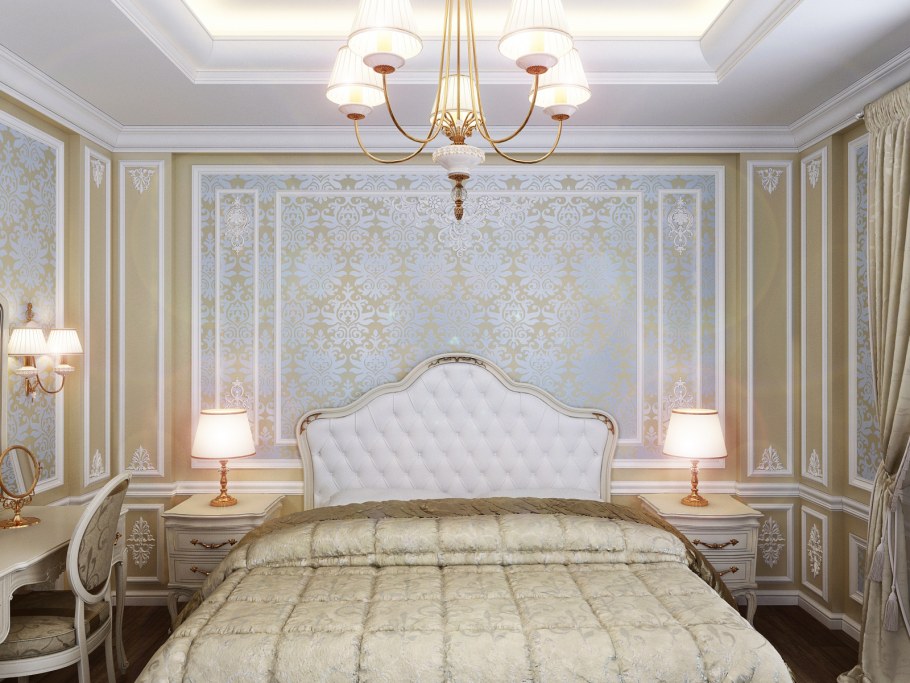 Зеленая спальня классика