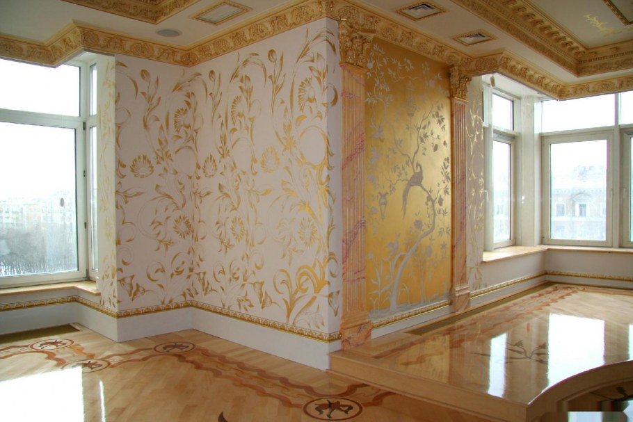 Виноградная лоза барельеф штукатуркой