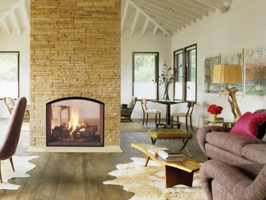 Двухсторонний камин