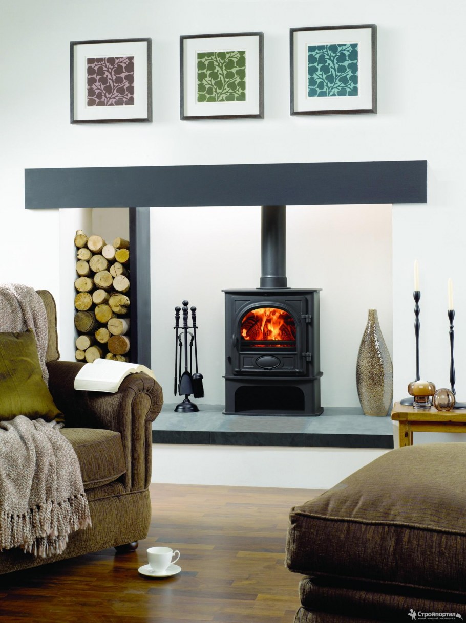 Телевизор над камином