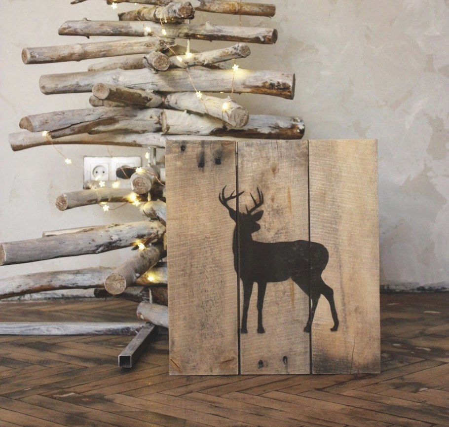 Новогоднее панно из дерева