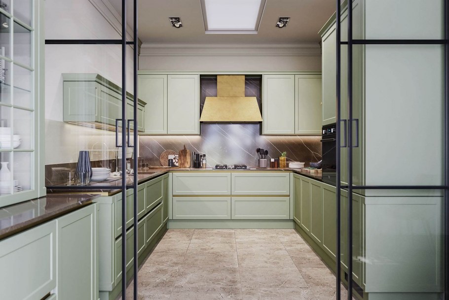 Бежевые кухни