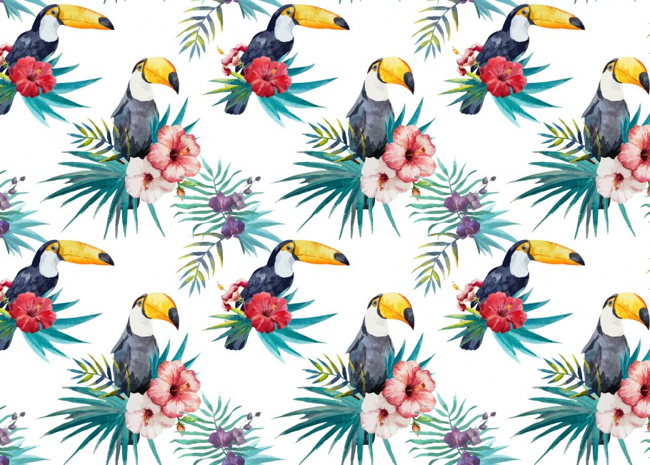 Тропические листья и цветы