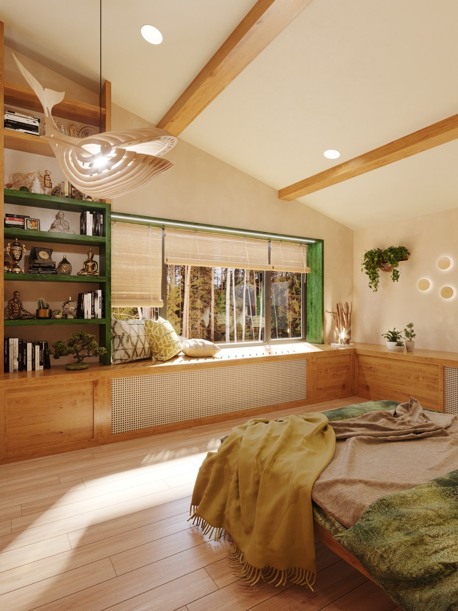 Спальная комната в стиле Шале