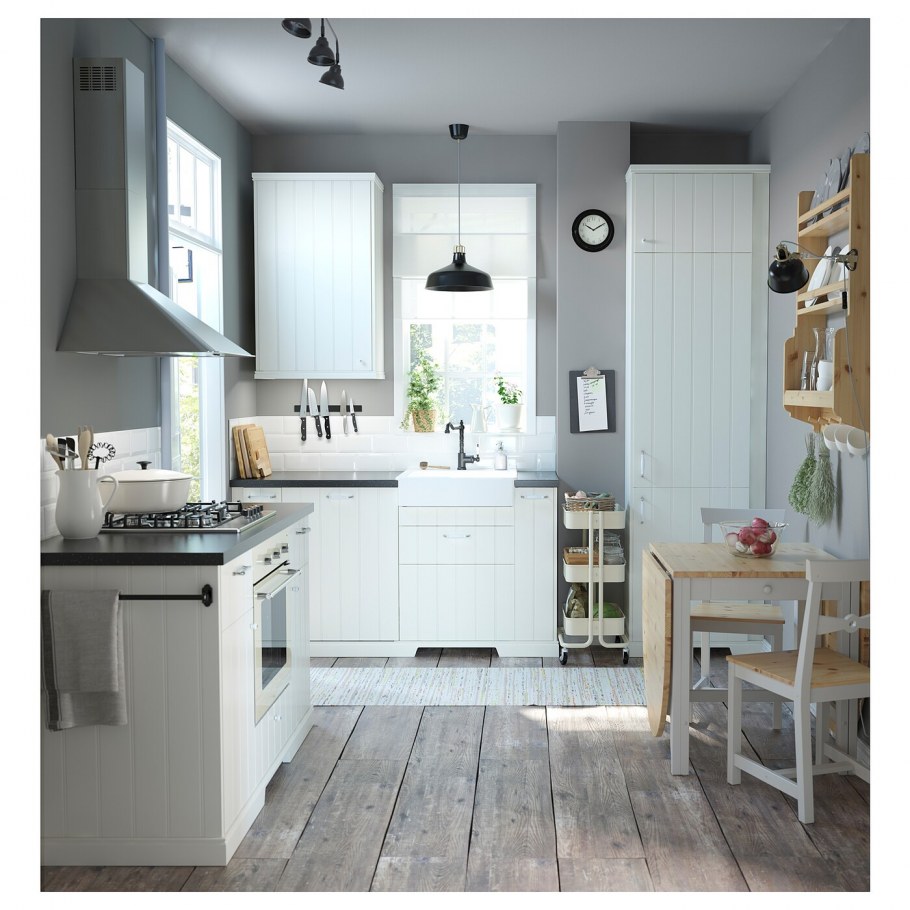 Кухня икеа Будбин серая
