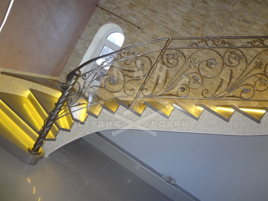 Кованые откатные ворота кво05