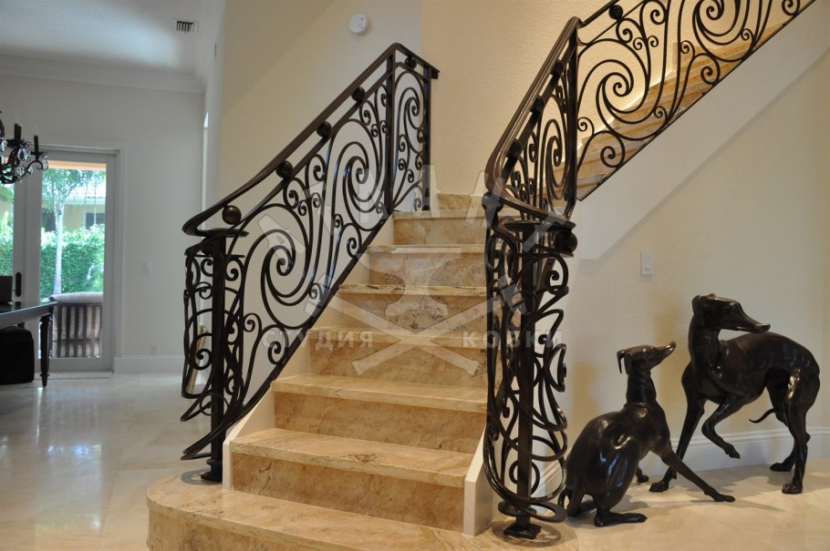 Кованые перила в стиле арт деко