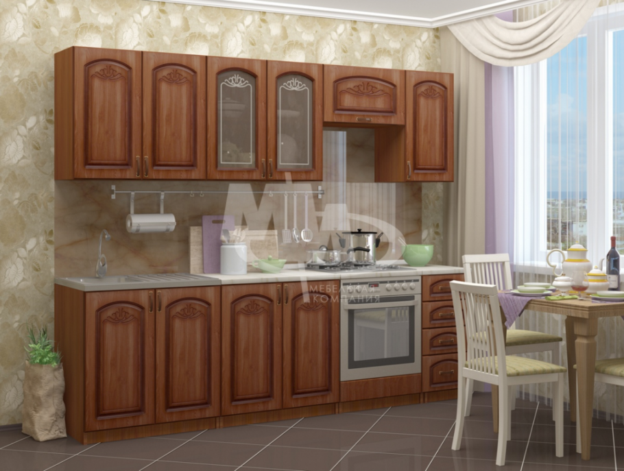 Кухня Селена 701.2 МДФ орех 57 патина к-35 в-10