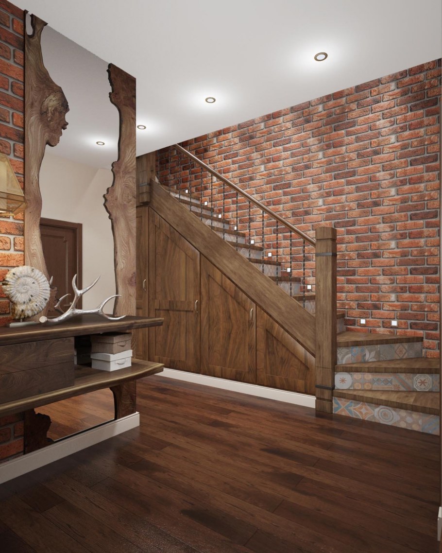 Декор на лестнице в частном доме