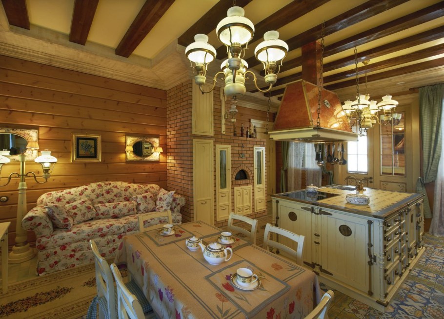 Дачный интерьер в русском стиле