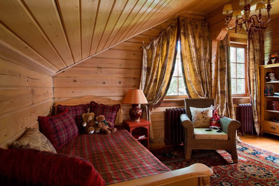 Деревянная дача интерьер