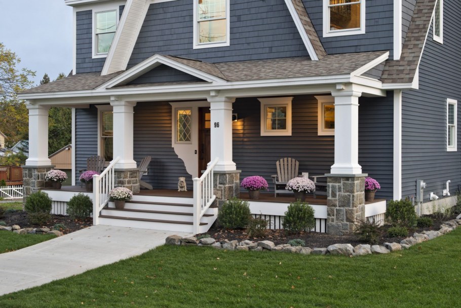 Угловой навес к дому