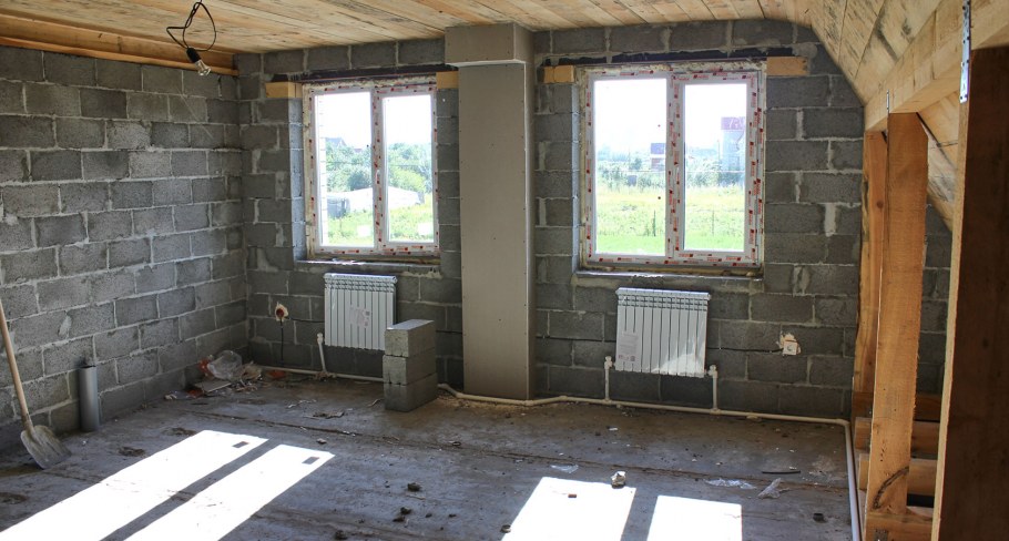 Дома из пеноблока без отделки