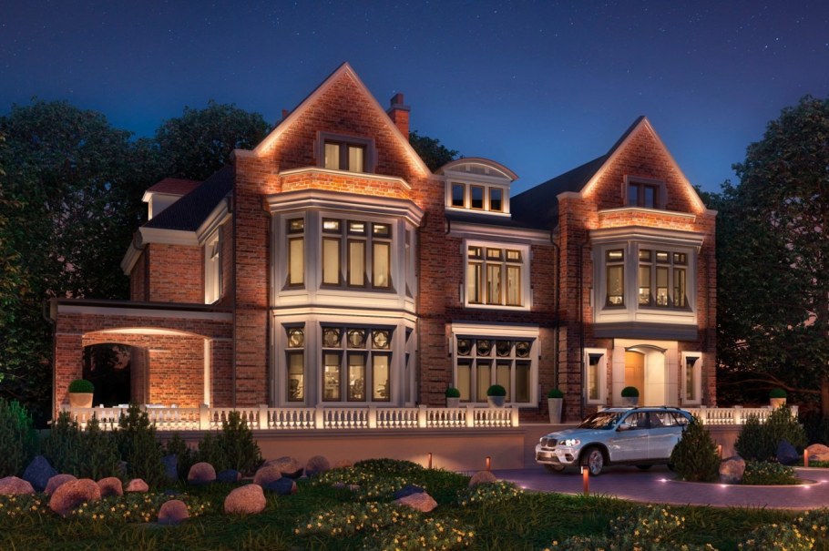 Декоративное освещение загородного дома