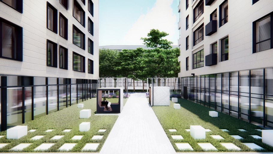 Брутализм лестница окно