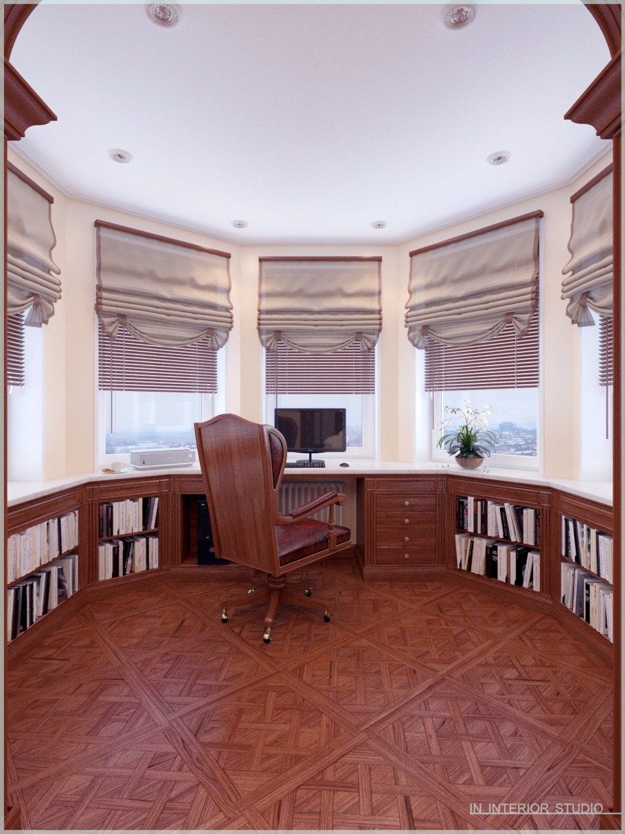 Гостиная с эркерным окном