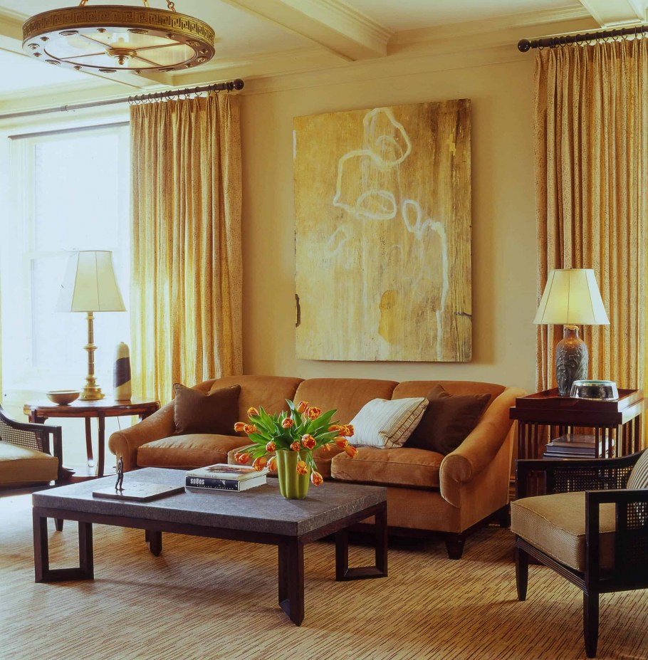 Медовый цвет в интерьере