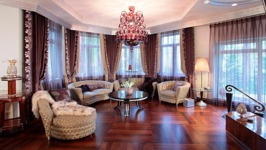 Гостиная с эркером