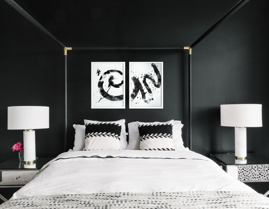 Декор черной спальни