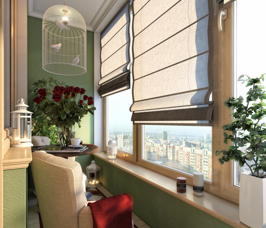 Интерьер балкона