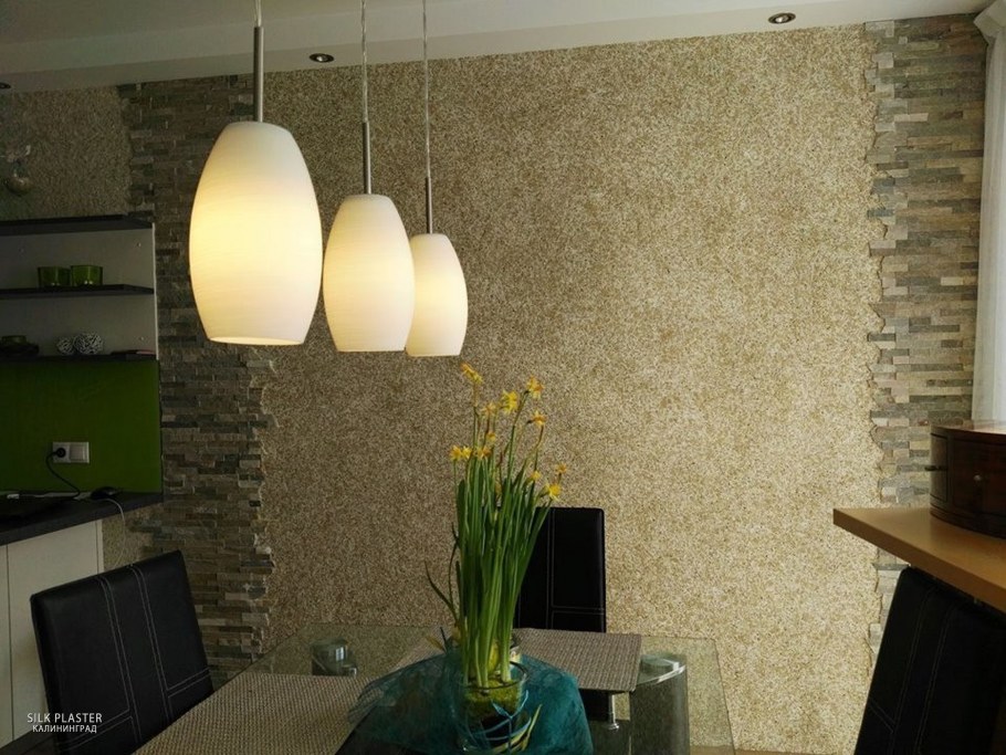 Жидкая штукатурка в интерьере