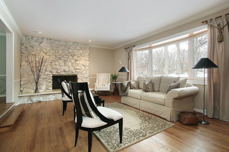 Интерьер светлый гостиной в частном доме