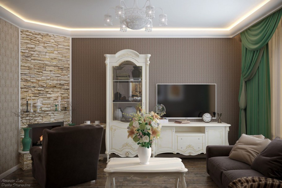 Декоративный камень в классическом интерьере