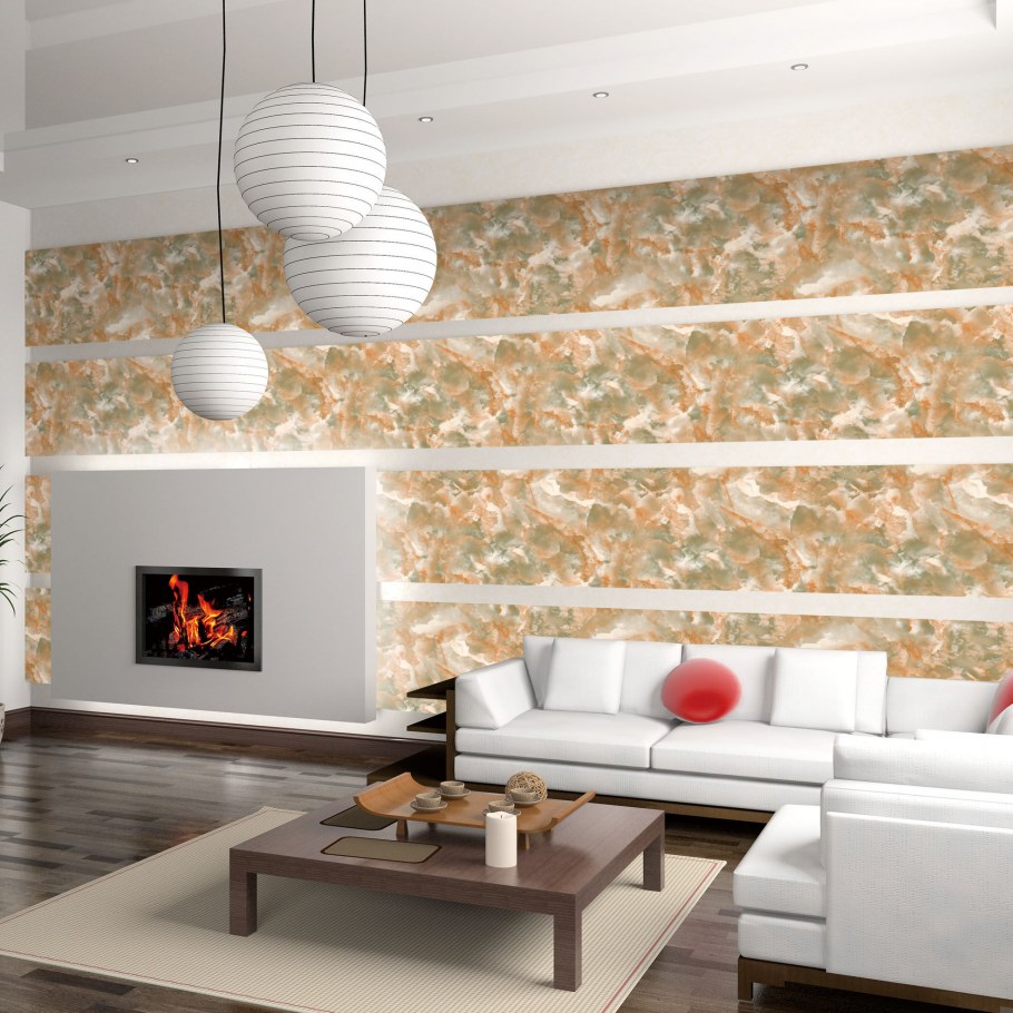 Обои камень в интерьере