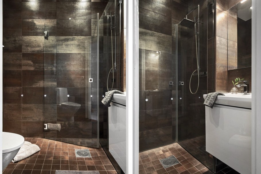 Ванная комната в современном стиле с душем