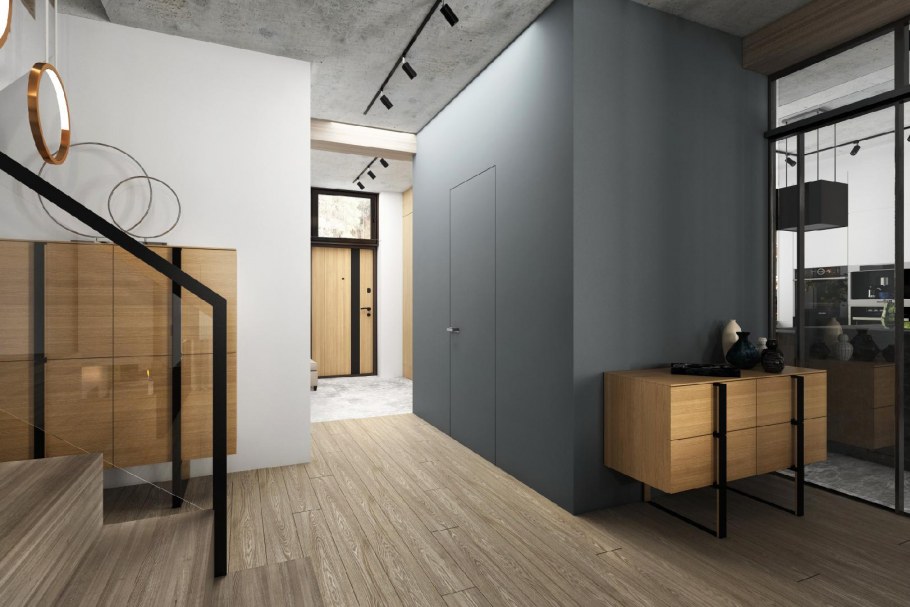 Современный интерьер с элементами лофта