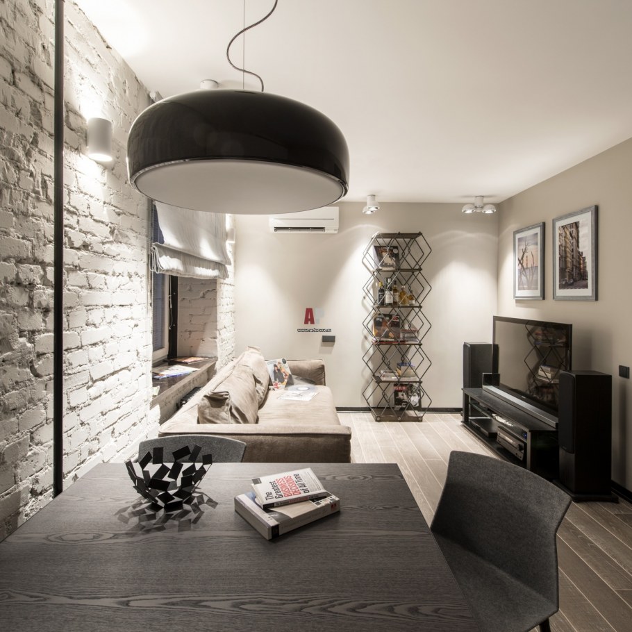 Стены под бетон в интерьере